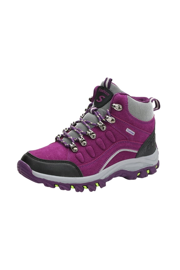 Women's Waterproof Hiking Boots Winter Snow Boots Outdoor Trekking Camping Trail Hiking Boots|Purple 7