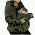 thumbnail image 1 of mgoYE Women's Zip Up 3 in 1 Maternity Ba’by Wearing Hoodie Sweatshirt Jacket(AG,2XL), 1 of 7