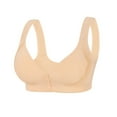 thumbnail image 1 of mgoYE Womens Bras with Underwire Women's Front Closure Bras Plus Size Printing Gathered Underwire Unlined Back Support Plunge Seamless Bra(Light Yellow,46G), 1 of 9