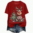 thumbnail image 1 of mgoYE Womens Christmas Shirts Christmas Shirt for Women Raglan Sleeve Graphic Xmas Festival Shirts Cute Holiday Trendy Tops Casual Tee Gift|Red S, 1 of 1