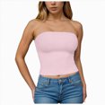 thumbnail image 1 of mgoYE Womens Tube Tops Strapless Crop Tops Basic Backless Sleeveless Going Out Spring Outfits Summer Clothes(Pink,XL), 1 of 6