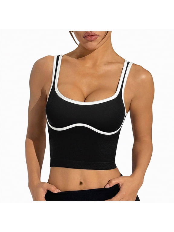 Workout Tank Tops for Women , Racerback Sports Athletic Shirts Camisole Yoga Top(Black,M)