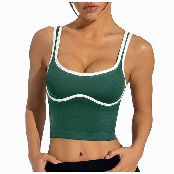 mgoYE Workout Tank Tops for Women , Racerback Sports Athletic Shirts Camisole Yoga Top(Green,S)