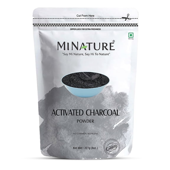 mi nature Activated Charcoal Powder |For Deep Cleansing|Skin Care| 227g(8oz/0.5lb)