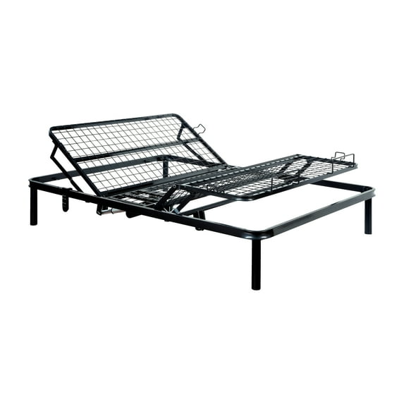 miBasics Adah Traditional Metal Adjustable Bed Frame, Queen, Black