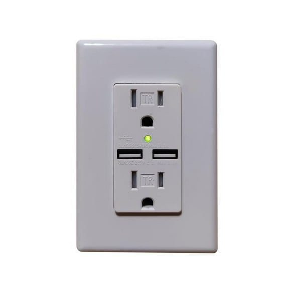 miLink OWR-B31A Wall Receptacle with 3.1A 2-USB Charging Port