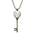 thumbnail image 1 of miaoji painting watercolor puppet cat key necklace pendant tray embellished chain, 1 of 3