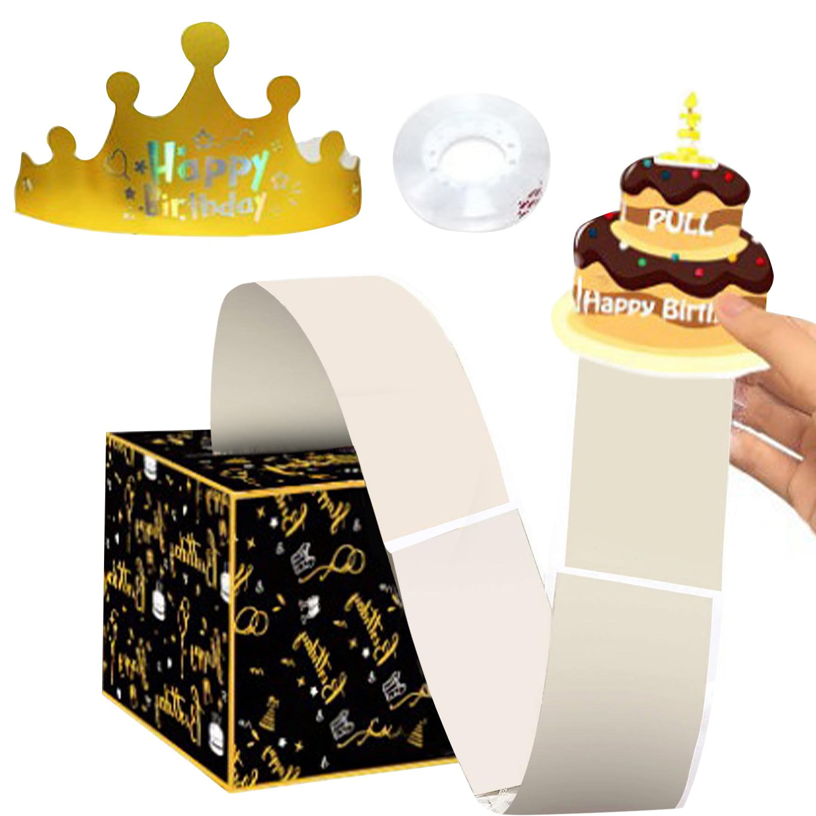 miaomiaocc Home Decor Happy Birthday Money Box Cash Gift Pull, Cash