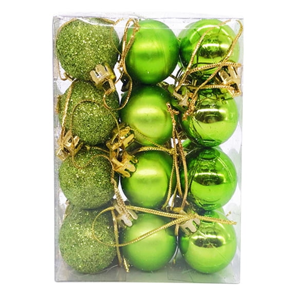miaomiaoke 24 Pcs Mini Shatterproof Ball for Christmas Tree Decorations, Decorative Shatterproof Christmas Tree Pendants Hanging, 3Cm Christmas Baubles Balls Ornaments(Green)
