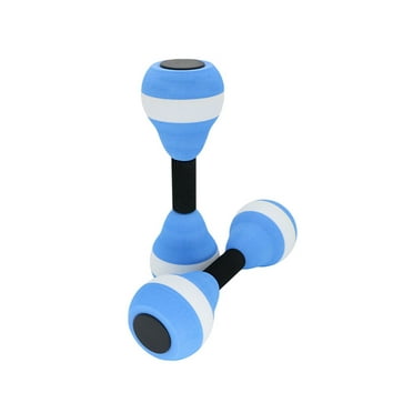 miaomiaoke 2Pcs Water Dumbbells, Swimming Pool EVA Foam Dumbbell Set Barbell Float Aqua Exercises Equipment, Water Aerobics Weights for Pool for Water Yoga Fitness Blue