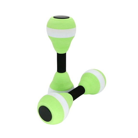 miaomiaoke 2Pcs Water Dumbbells, Swimming Pool EVA Foam Dumbbell Set Barbell Float Aqua Exercises Equipment, Water Aerobics Weights for Pool for Water Yoga Fitness Green