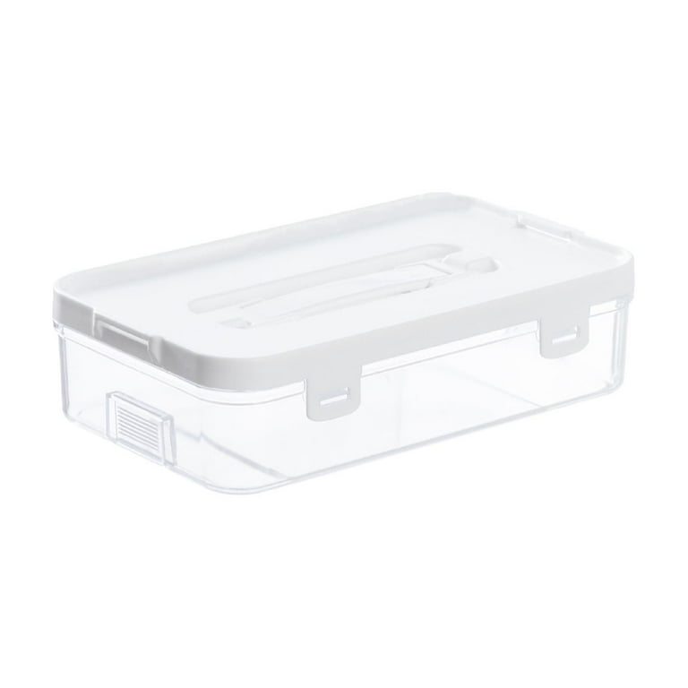 miaomiaoke Clear Plastic Storage Container with Lid A Handle Multipurpose Craftsorganizers and Storage Box Easy Carry A Stack Flat Storage Box for