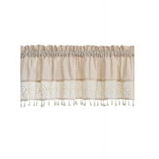miaomiaoke Kitchen Short Curtains, Modern Farmhouse Cafe Curtains 52 18 Inch Length, French Country Small Tier Cotton Linen Tassel Curtain for Rv/Bathroom/Bed Room/Basement
