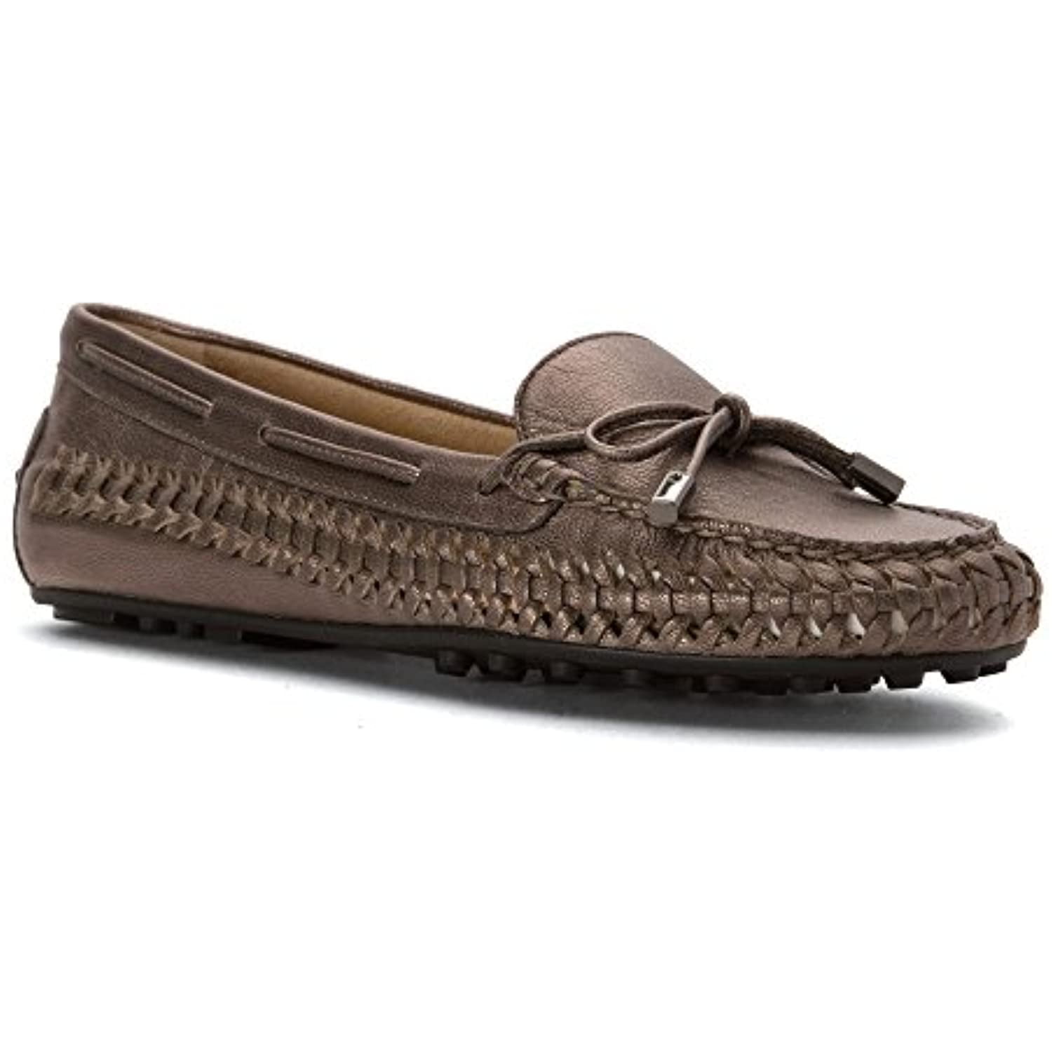 michael michael kors womens daisy moc woven gunmetal tumbled