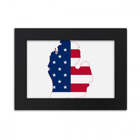 michigan ameusa map stars tripes flag desktop photo frame ornaments picture art painting