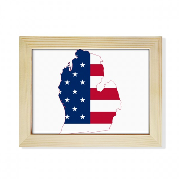 michigan ameusa map stars tripes flag desktop photo frame picture art decoration painting 6x8 inch