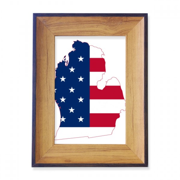 michigan ameusa map stars tripes flag photo frame exhibition display art desktop painting