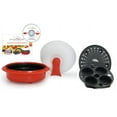 thumbnail image 1 of microHearth 1.5-Quart Nonstick 4-piece Everyday Pan Set for Microwave Cooking, Red, 1 of 4