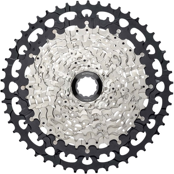 microSHIFT Advent MX G-Series Cassette - 11-Speed, 11-50t, Aluminum Spider, Silver/Black, For HG Driver