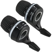 microSHIFT MS25 Twist Shifter Set - 6-Speed, Triple, Shimano Compatible, Black