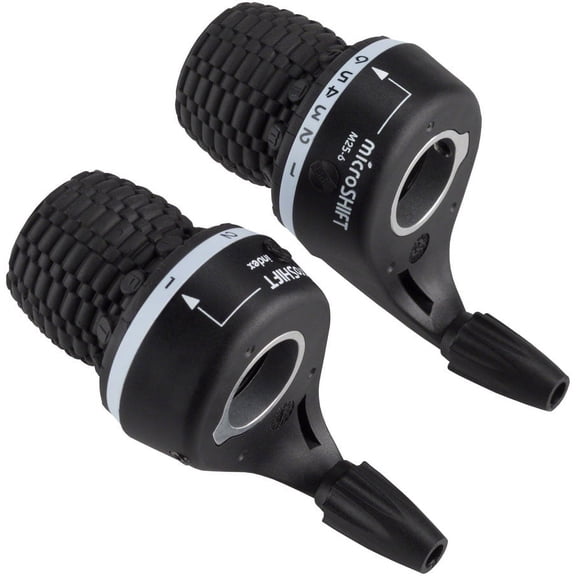 microSHIFT MS25 Twist Shifter Set - 6-Speed, Triple, Shimano Compatible, Black