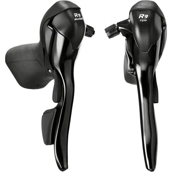 microSHIFT R9 Drop Bar Shift/Brake Lever Set - 3 x 9-Speed, Shimano Compatible, Black