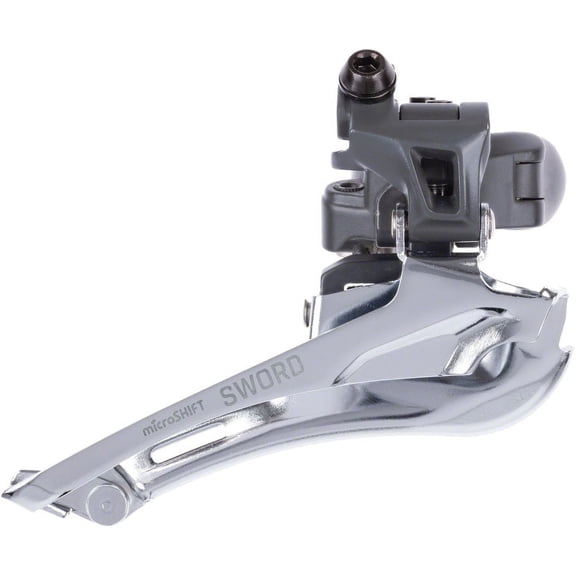 microSHIFT Sword Front Derailleur - 10-Speed, Double, 46-52t Max Ring, 31.8/34.9mm Band Clamp, Sword Compatible