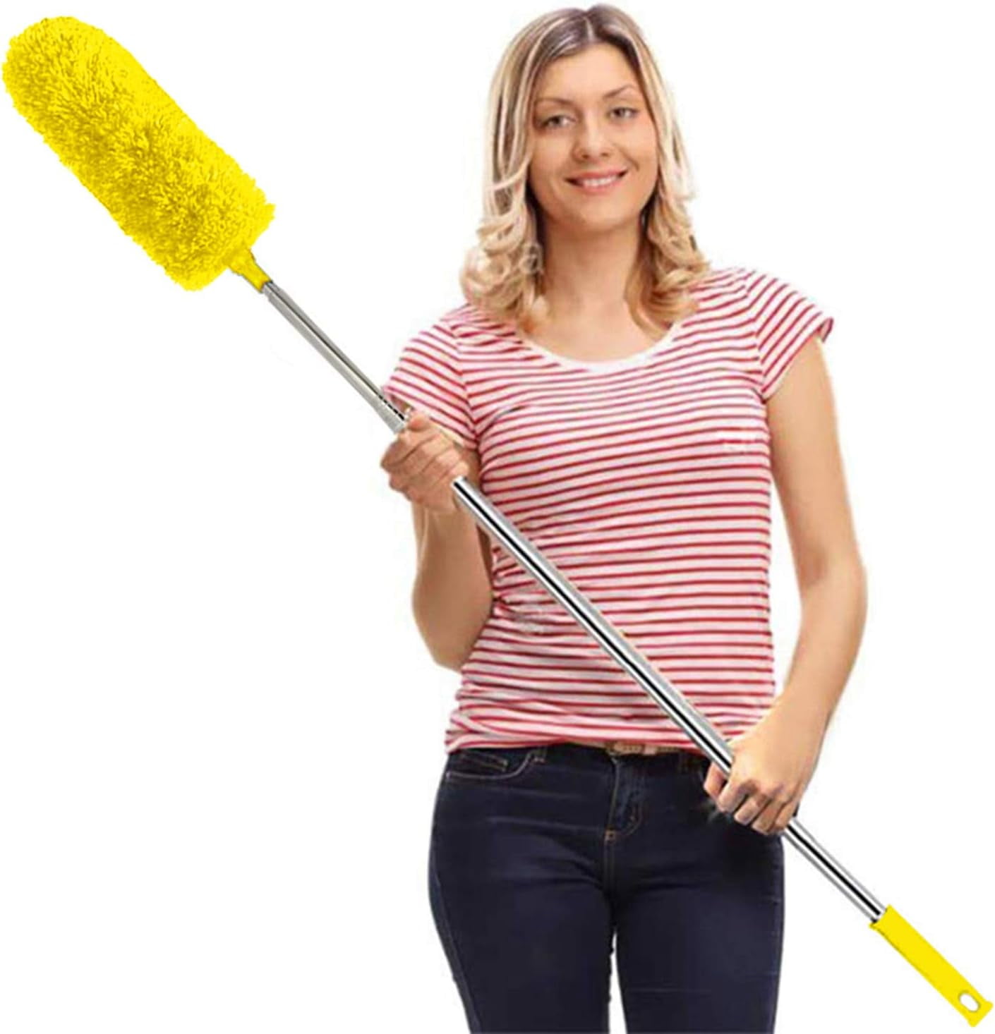 This microfiber feather duster is retractable and features a 100-inch ...