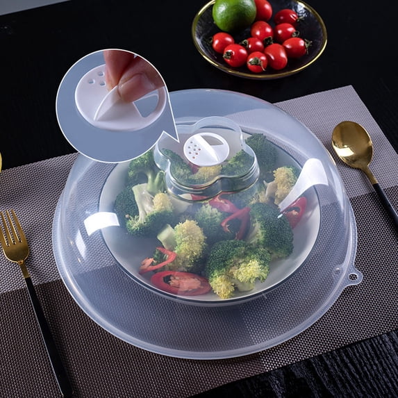 microwave splatter dome Microwave Plate Cover Easy Grip Microwave Splatter Guard Lid With Steam Vent Dishwasher Safe