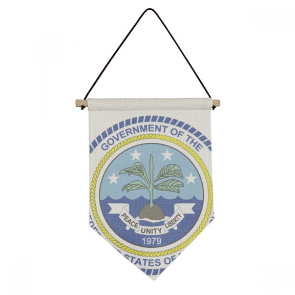 micrsia national emblem Canvas Flag Hanging Wall Art Decor Banner