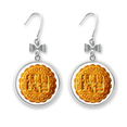 thumbnail image 1 of mid-autumn festival five kernel moon cake bow earrings drop stud pierced hook, 1 of 3