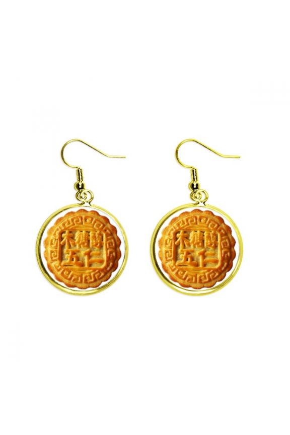 mid-autumn festival five kernel moon cake earring dangle en drop earring jewelry woman