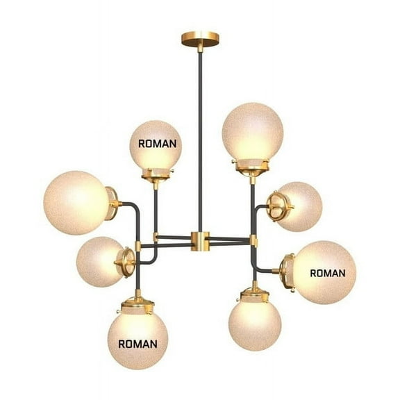 mid century modern 8 Globe Chandelier Dining Room Large Chandelier Lighting Industrial, Multi Light globe Hanging Pendant light fixture