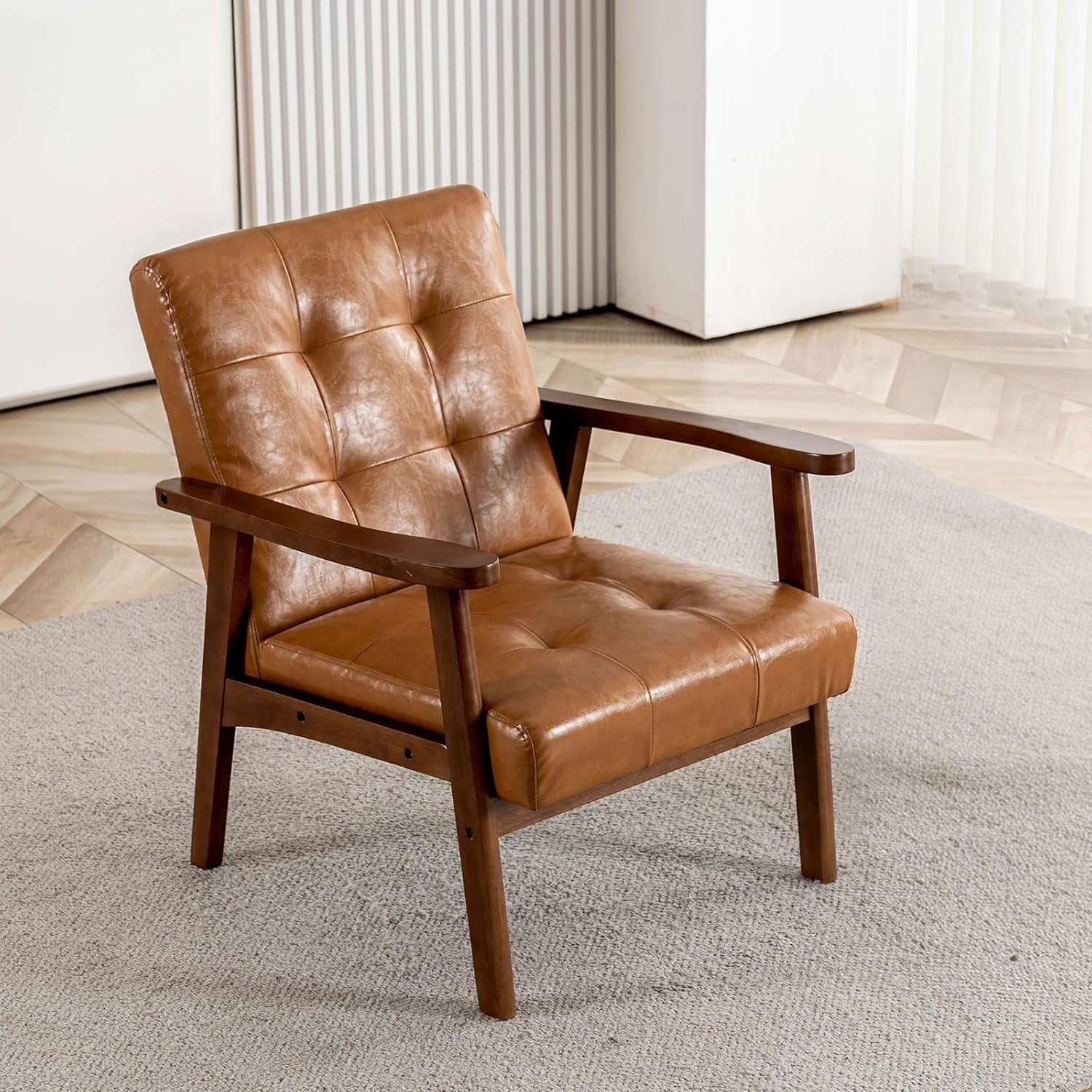 Mid Century Modern Accent Chairs for Living Room, Comfy Bedroom Chairs ...