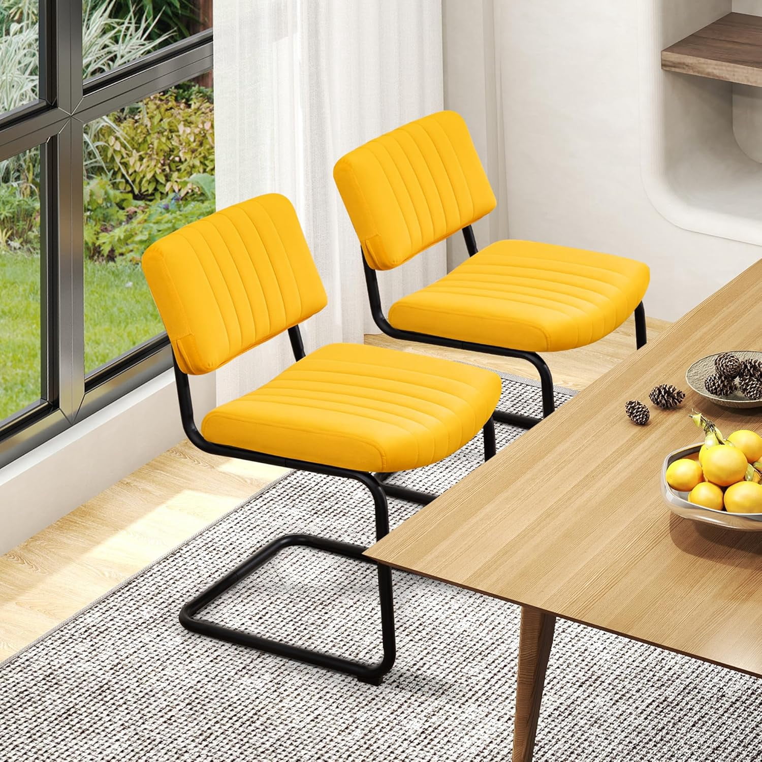 mid century modern dining chairs set of 2, upholstered velvet kitchen ...