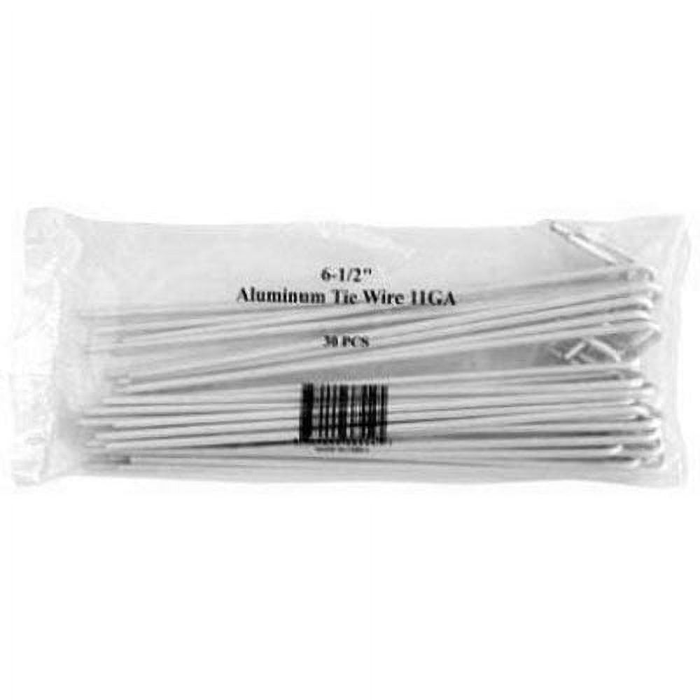 6-1/2" Silver Aluminum Chain Link Fence Tie Wires, 11 Gauge, 30-Pack