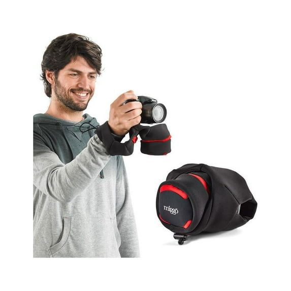 miggo Grip&Wrap for Bridge / Superzoom / Large Mirrorless, Black/Red