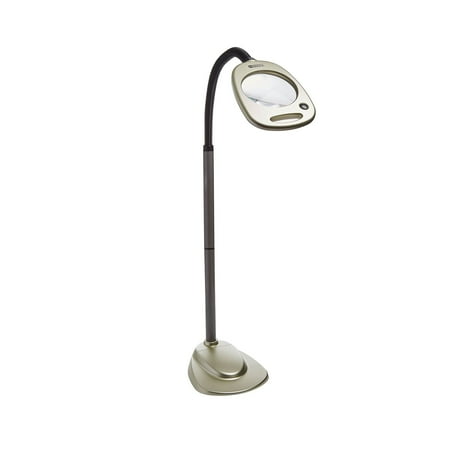 mighty bright 67112 floor light and magnifier, silver