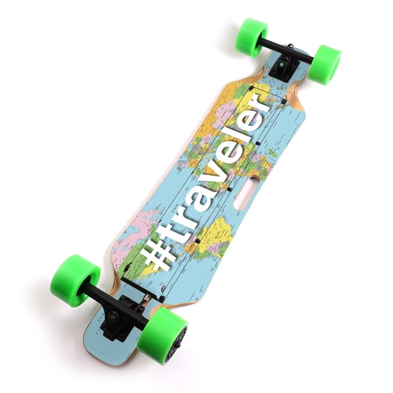 mightyskins skin compatible with blitzart huracane 38" electric skateboard - traveler | protective, durable, and unique vinyl decal wrap cover | easy to apply, remove | made in the usa