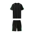 thumbnail image 1 of mihongmao 2 Piece Lounge Set Men Casual Fashion Round Neck Sports and Fitness Running Short Sleeve Drawstring Waist Short Pants Sets Green XL, 1 of 8