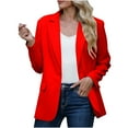 thumbnail image 1 of mihongmao Up to 60% off! Winter Coats for Women Womens Bussiness Casual Blazers Open Front Long Sleeve Work Office Blazer Jacket with Shoulder Pads Fall Fashion 2026,Womens Tops Plus Size Red XL, 1 of 8