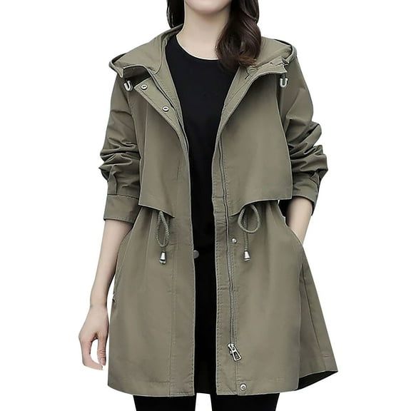 mihongmao Up to 60% off! Winter Jackets for Women Women's New Casual Fashion In The Long Thin Coat Temperament Casual Coat,Womens Tops Plus Size Coffee XXXL