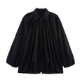 thumbnail image 1 of mihongmao Black_Friday,Cyber/Monday Clearance Women's Fashionable Casual Zipper Loose Long Sleeved Lapel Jacket Jacket Top Black L, 1 of 2