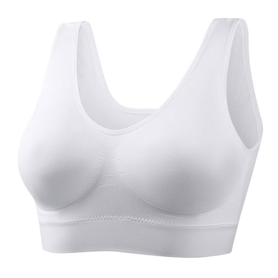 mihongmao Bralettes for Women with Support Plus Size Sports Bras Ladies Traceless Comfortable 1piece No Steel Ring Breathable Gathering Bra Woman Underwear White 5X
