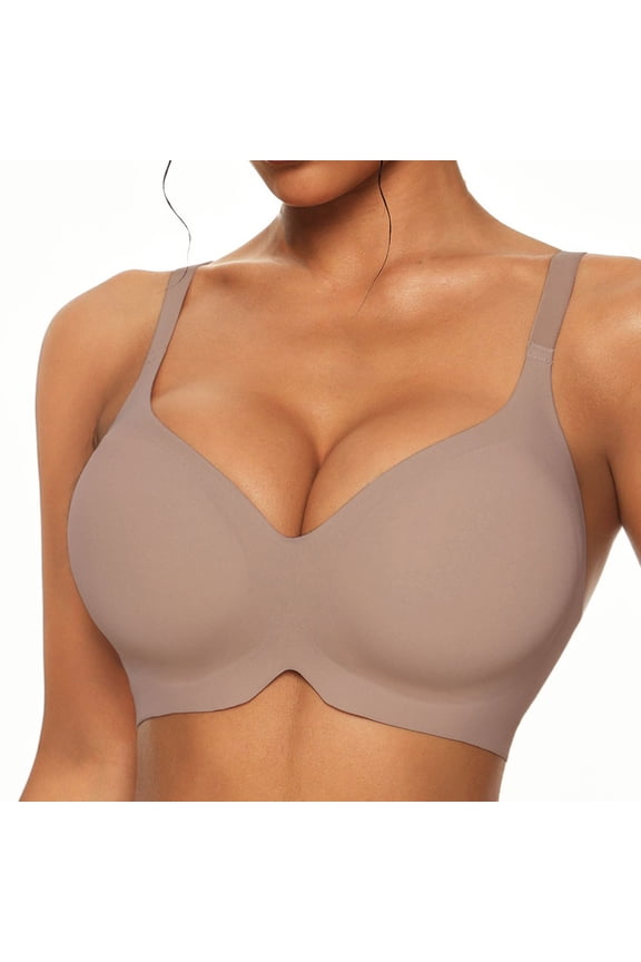 Bralettes for Women Built In Bra Tank Tops Ladies Comfortable No Steel Ring Breathable Woman Nursing Bra Woman Underwear Brown M