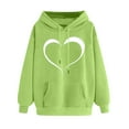 thumbnail image 1 of mihongmao Clearance Sales Today Deals Prime Women's Print Winter Hoodie Pullover Tops Long Sleeved Comfortable Sweatshirt,Womens Tops Clearance under $5 Mint Green XXL, 1 of 6