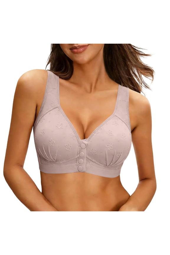 Nursing Bra Backless Strapless Bra Women's Solid Color Backless Seamless Push-Up U-Shaped Beautiful Back Underwear Everyday Bras Gray 4X