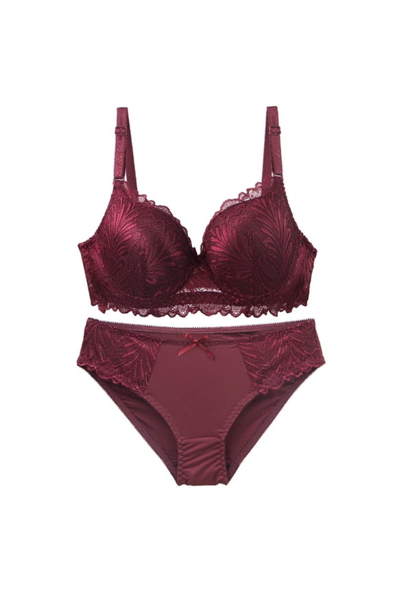 Nursing Bras for Breastfeeding Binder Bra Women's Solid Color Maternity Sleeping Underwear with Underwear Women Daily Bra Wine 80B