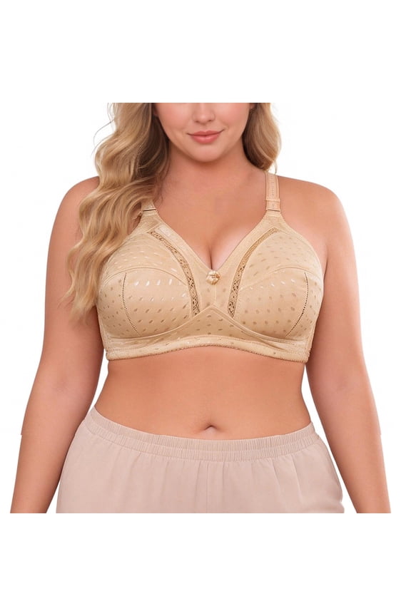 Nursing Bras for Breastfeeding Bralette Ladies Comfortable No Steel Ring Breathable Woman Plus Size Bra Woman Underwear Beige 5X
