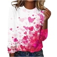 thumbnail image 1 of mihongmao Plus Size Valentine Shirts for Women Crew Neck Fashionable Women's Printed Round Neck Pullover Long Sleeved Casual Multicolor 2X, 1 of 5